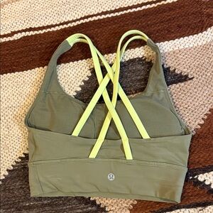 Lululemon Athletica Two Tone Green Energy Sports Bra